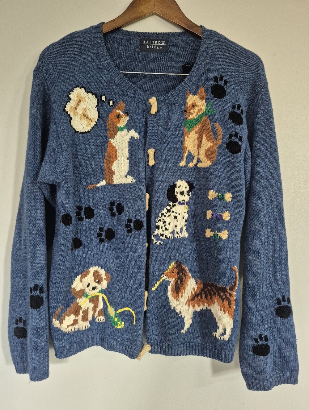 Vintage Rainbow Bridge Eclectic Puppy Knit Sweater See Measurements - Picture 8 of 8